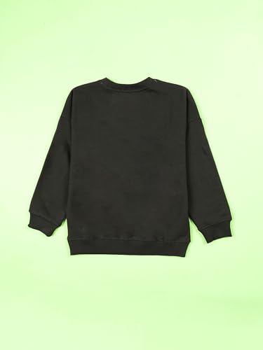 Image of KiddoPanti Boys Solid Round Neck Full Sleeve Fleece Sweatshirt | 60% Cotton 40% Polyester | Soft Warm Winter Pullover | Ribbed Cuffs & Hem | Casual Winter Sweatshirt for Kids