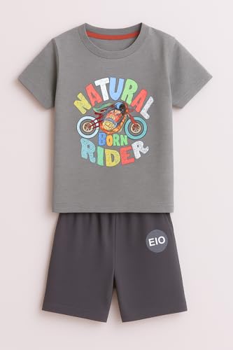 Image of EIO Boys Cotton Printed Dress Clothing Set Combo with Tshirts & Shorts-Pack 3