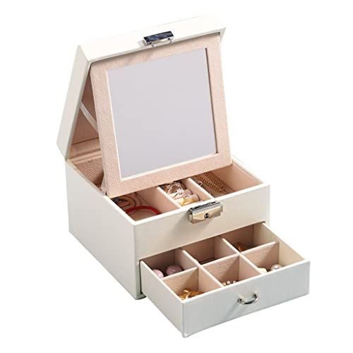 Joyero Doble Caja de Almacenamiento de Joyas portátil Caja de joyería organizadora de Escritorio