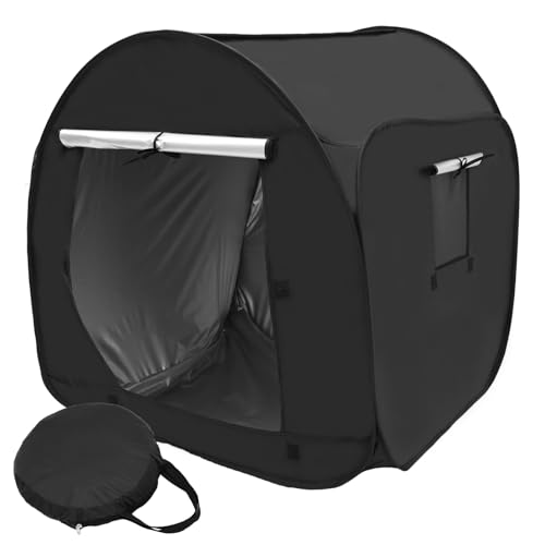 Sensorisches Zelt,Pop Up Höhle Kinder,Schwarzes Verdunkelungszelt,Faltbares Induktionszelt,Kinder Indoor Spielhaus mit Fenstern,für Zuhause oder Schule(schwarz S)