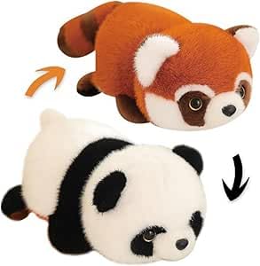 昭和レトロ 尻尾の先に鈴が入ったぬいぐるみレッサーパンダ 本日タイム