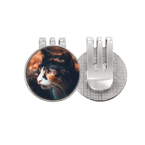 Marqueur de balle de golf motif chat marron idée cadeau pour golfeur