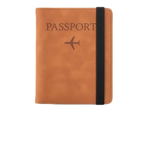 Porta Passaporte Com Elástico Ajustável Organizador De Documentos De Viagem Carteira Porta Cartões Capa Slim Doleira Antifurto Ideal Para Viagens (Marrom)