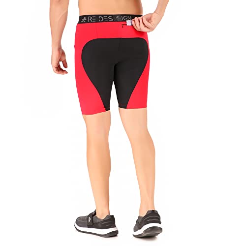 Image of Redesign Nylon Dual Color Compression Shorts for Multi-Sports with Back Zip Pocket