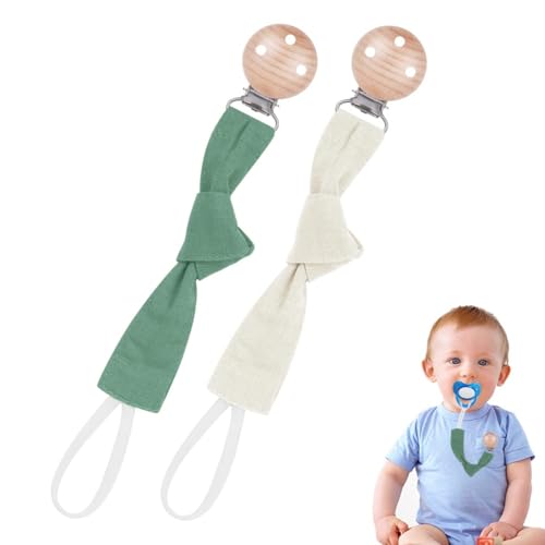 WeddHuis 2 Stück Schnullerkette Baumwolle Baby for Mädchen und Jungs Geschenk zum Baby