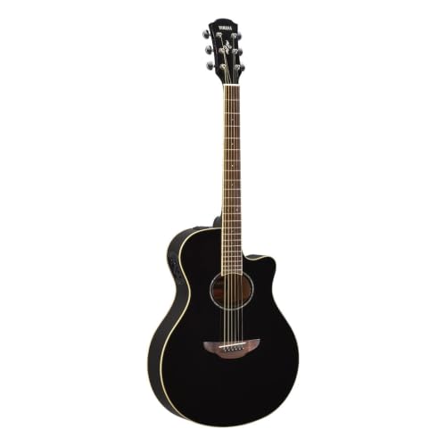 Image of Yamaha APX600 BL Thin Body Acoustic-Electric Guitar, Black