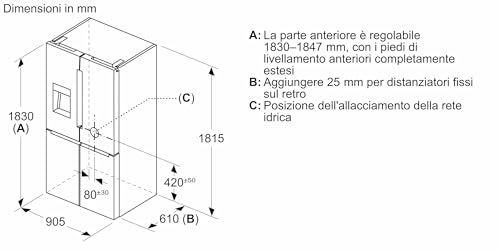 Bosch KFD96APEA Série 6 - Réfrigérateur américain, pose-libre, Paroi métal - 20