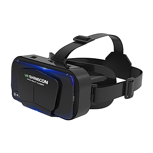 VR Shinecon VR Headset 3D VR Glasses Universal Virtual Reality Goggles Support 360°Panorama Adjustable Pupil Distance Eye Protection VR Goggles for Movies Games Gift for Kids Adults