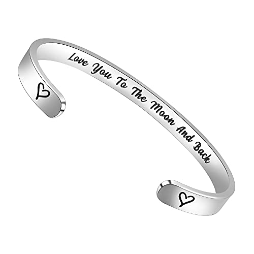 Btysun Bracelets for Women Mothers Day Bracelet Gifts from Daughter Inspirational Gifts for Women Graduation Gifts for Her Motivational Birthday Cuff Bangle Friendship Personalized Mantra Jewelry…