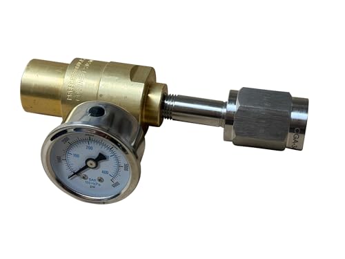 6000PSI Preset Piston 100PSI Fixed Flow Regulator for Breathing Air, CGA347 Cylinder Connection with Gauge