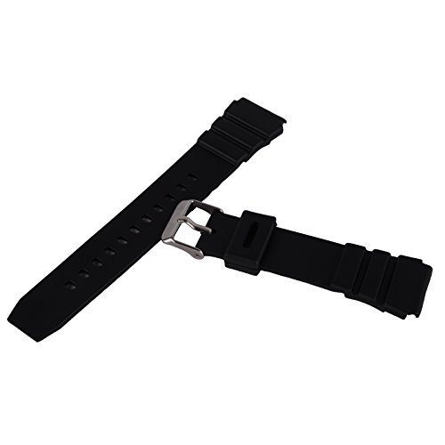 18mm Silicon Reloj Banda Muñequera para Deporte Unisex Negro