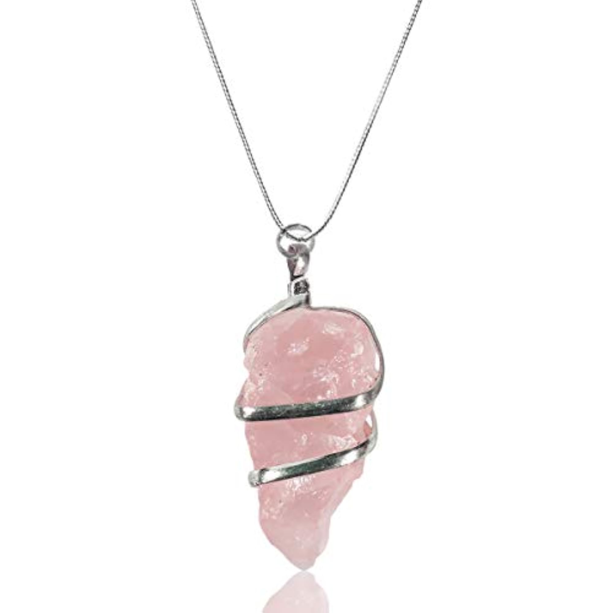 AAA Certified Natural Rose Quartz Pendant Wire Wrapped