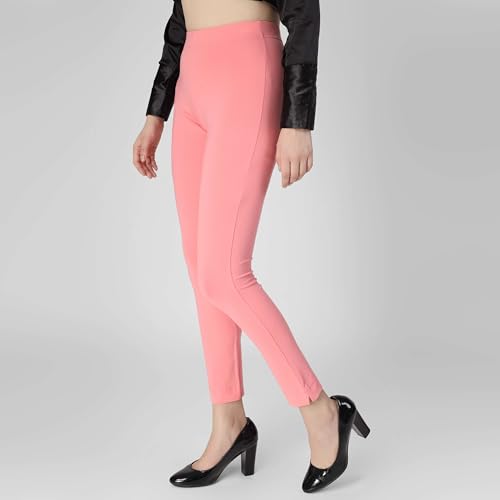 Image of ON&ON Women's Cotton Stretchable Slim Fit Straight Pants Trouser for Casual Wear and Office Wear