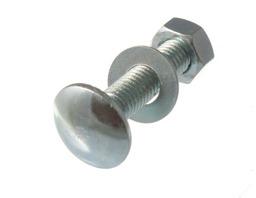 1.000 x Coach Carriage Cup bulloni quadrati M8 8 mm x 40 mm con dadi esagonali BZP