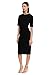 Donna Morgan Women's Curved Waist Seam Crepe Workwear Dress Career Office Desk to Dinner Event Occasion Guest of, Black