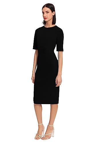 Image of Donna Morgan Women's Curved Waist Seam Crepe Workwear Dress Career Office Desk to Dinner Event Occasion Guest of