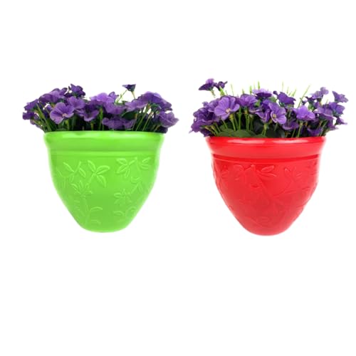 Image of Go Hooked Plastic Planter Pots Set of 2 | Multicolor Flower Pots Perfect for Home, Office & Garden Decor | Victory Small Pot 8 Inch for Indoor & Outdoor Plants | Durable, Lightweight & Modern Design