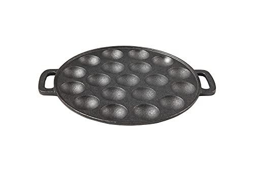 Cast Iron Aebleskiver Pan / Ebelskiver Pan / Ideal for Mini Pancake Mold, Cake Pop Pan, and Takoyaki Maker for Danish Stuffed by Upstreet (19 Hole)