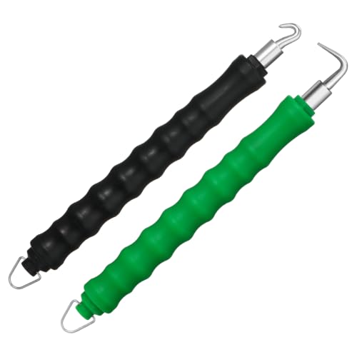 2 Pieces Automatic Rebar Tie Wire Twister Rebar Tie Wire Twister Tool Rebar Wire Twister Pull Tie Wire Twister Concrete Metal Wire Twisting Fence Tool (Curved and Straight Hook)