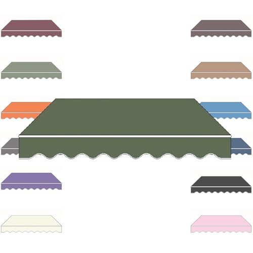 ZYXQQJ Tenda da Sole Retrattile in Tela di Ricambio per Esterni, Tenda da Sole in Tessuto, Copertura Impermeabile/Senza Telaio/Protezione UV(Green,8x6.5ft/250x200cm)