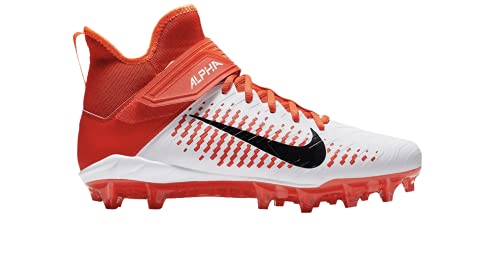 Nike Alpha Menace Pro 2 Mid BV3945-103 Orange-White-Black Men's Football Cleats 14 US