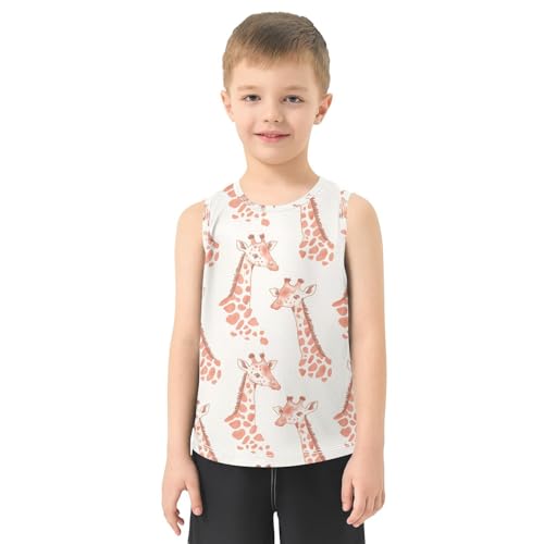 Boys Tank Top Shirts Giraffe Lovely Animal Sleeveless T-Shirts Crew Neck for Kids Clothing Children2