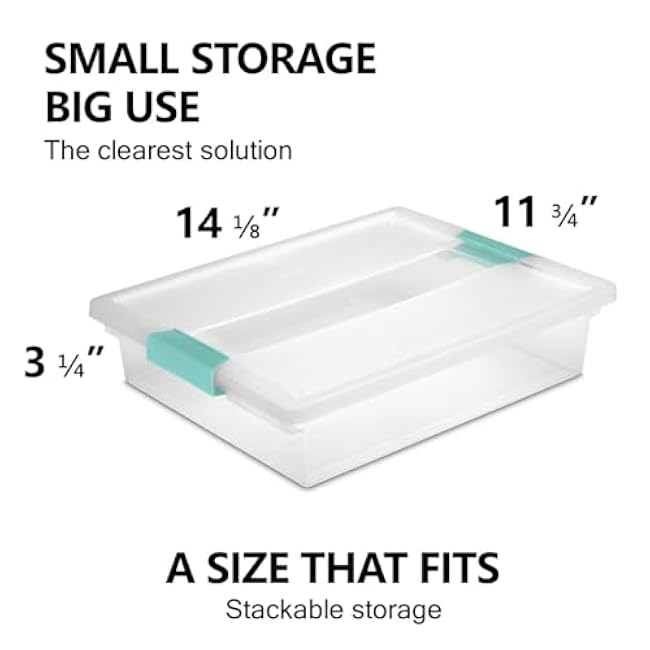 Tribello Plastic Storage Containers With Lids For Organizing, 6 Quarts - (Large - 14 x 11.5 x 3)