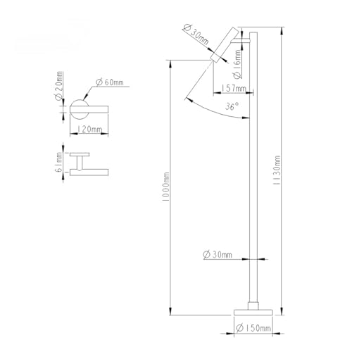 Robinet de baignoire autoportant à commande eau chaude et froide monomode précise - 3