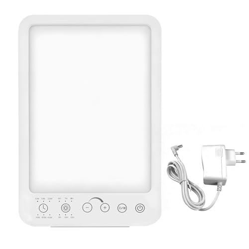 Image of HOMEBASIC Light Therapy Lamp 12000 Lux Touch Control Brightness, Warm & Cool White Modes, Wake-Up Function, Adjustable Color Temperature, 10-60 Min Timer, LED Happy Light for Home & Office