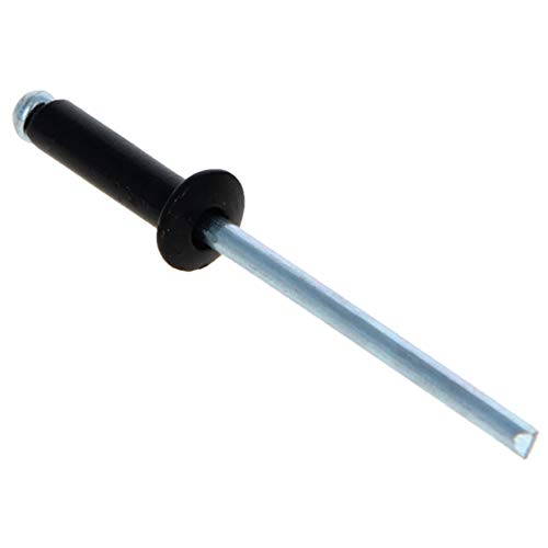 MroMax M3.2 x 13mm Aluminum Open-End Dome Head Blind Rivets Blind Pop Rivet Silver Black 1000pcs, M3.2*13mm Silver+Black