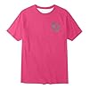 Mens T Shirt Back Print Summer Short Sleeve Tshirts Fashion Motif Clothing Retro Cotton Casual Shirt Boys Tee Crew Neck Outfit Lightweight Tops 03F#Hot Pink XX-Large #5