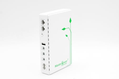Master U Power Mini UPS SAI 7.4V 6400mAh 36W – Batería de Respaldo para Router WiFi, Módem y Cámaras IP – Salidas USB/DC/PoE 5V 9V 12V 15V 24V – Protección contra Cortes de Luz