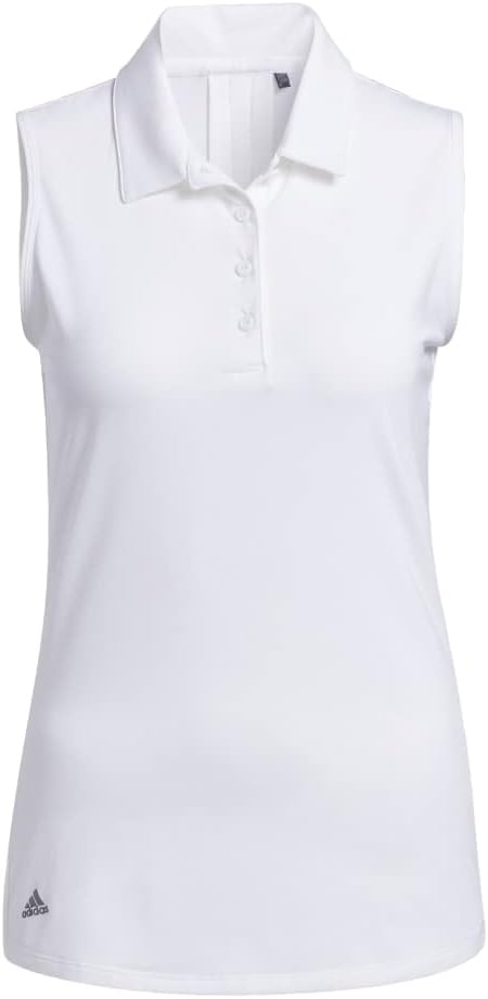 adidas Womens Ultimate365 Solid Sleeveless Golf Polo Shirt