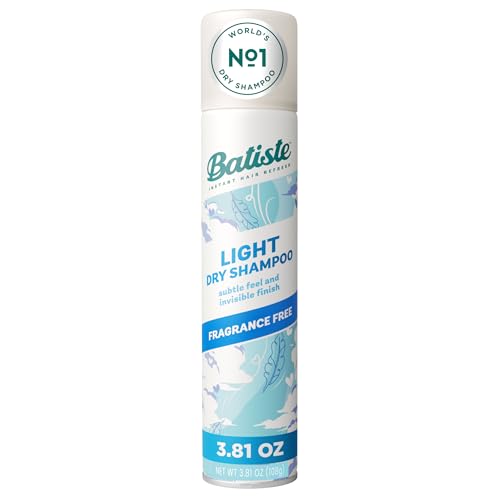 Batiste Fragrance Free Light Dry Shampoo, Absorbs Oil & Grease, 3.81 oz