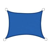 Blümme Sonnensegel Sonnenschutz 3x4m Rechteck in verschiedenen Größen und Farben PES Polyester Reißfest UV Schutz Outdoor Blau