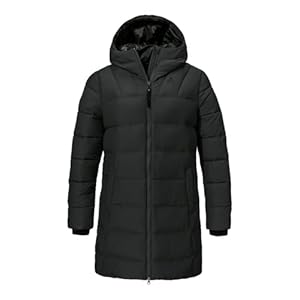 Schöffel Damen Ins Parka Style Boslix WMS, wärmende Winterjacke mit synthetischer Daune, wind- und wasserabweisende Funktionsjacke mit gefütterter Kapuze, black, 40