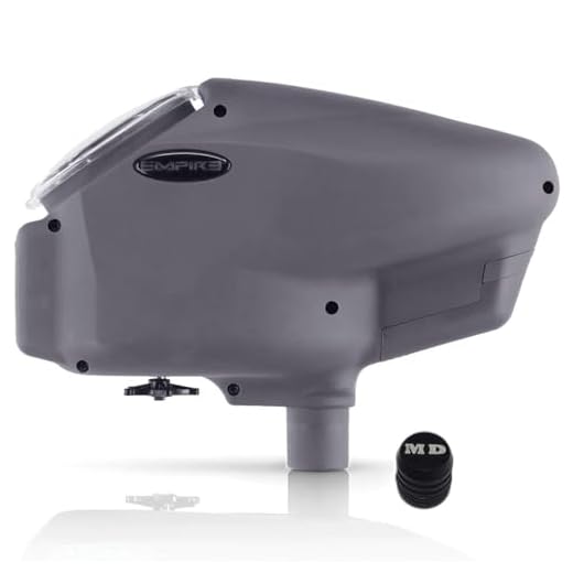 Maddog Empire Halo Too Automatic Electronic Paintball Loader Hopper with HPA Paintball Tank Fill Nipple Protector | Feeds 20+ BPS | Limited Edition Matte Gray | No Speed Feed