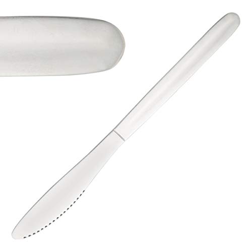 Olympia Kelso Stainless Steel Table Knives (Pack of 12) Silver 215(L)mm Dinner Knife Set High Polished 18/0 Stainless Steel Sleek Polished Design Commercial & Home Use C116