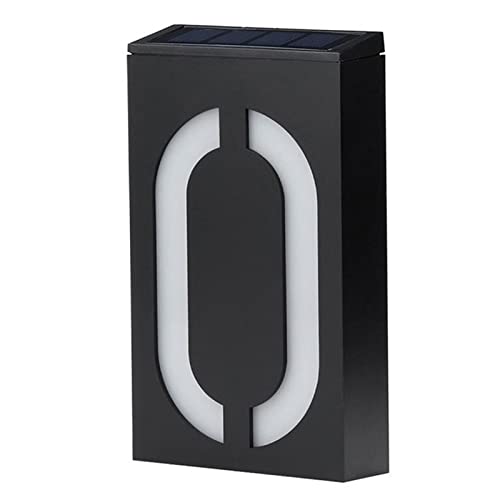 HWGING Luz de Señal de Número de Puerta Luz de Señal de Número LED de Energía Solar para Exteriores Placa de Luces de Dirección de Puerta de Tienda de Hotel en Casa (numero 0)