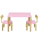 【Multifunktional】 Dieses Set besteht aus einem Tisch und zwei Stühlen. Durch sein einfaches und modernes Aussehen eignet es sich für Kindergärten, Kinder- und Spielzimmer, sowie viele weitere Orte, zum Essen, Lesen, Malen und Spielen.