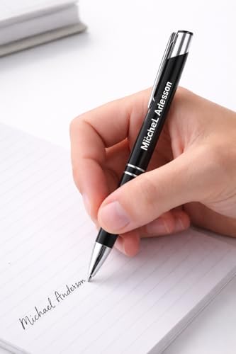 Image of Personalized Black Metal Ballpoint Pen | Custom Name Engraved StylePan2 Writing Pen | Office Stationery for Professionals (Pack of 1)