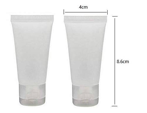 Miniatura 2 de 10 botellas de plástico vacías rellenables de tubos suaves para apretar, botella con tapa abatible, crema cosmética, loción, champú, recipientes de