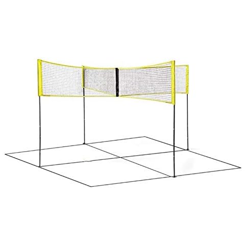 Nrkin Beachvolleyball Netz Set, Volleyball Netz,Beachvolleyball-Netz,volleyballnetz 4 Personen,Tragbares PE Langlebiges Cross Volleyballnetz Trainingsnetz.- 150cm 50cm/59.0619.69in On Each Side Cover