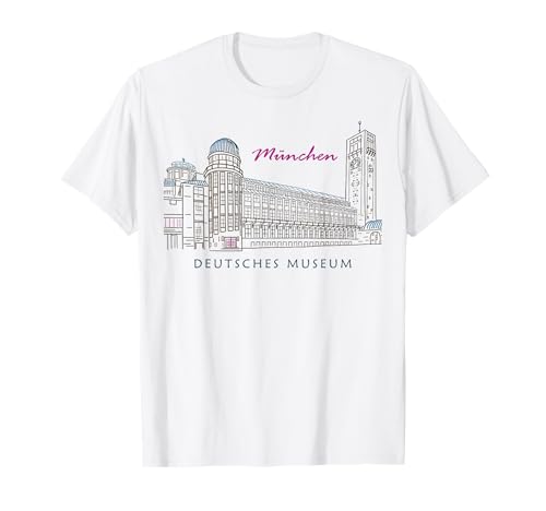 Munich, Deutsches Museum, Dibujo a mano, Alemania Camiseta