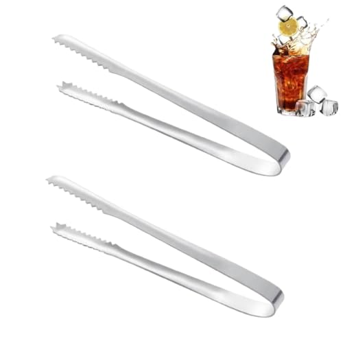Pinze per ghiaccio, 2 pinze per cocktail in acciaio inossidabile, clip per buffet con denti affilati, morsetto per ghiaccio per tea party, coffee bar