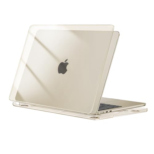 MOSISO Funda Compatible con MacBook Air 13,6 Pulgadas M5 M4 M3 M2 A3449 A3240 A3113 A2681, Protectora Carcasa Plástico Funda para MacBook Air 13 Pulgadas 2026 2025-2022 Release, Cristal Starlight