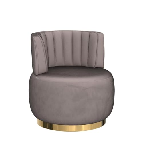 Sillón giratorio redondo terciopelo gris miniatura 5