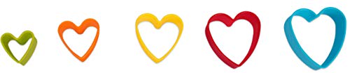 Internet’s Best Heart Cookie Cutter - Set Of 5 Plastic Shapes - Valentines Day - Heart Shaped Biscuit Sandwich Fondant Cutter Set - Mini Small Medium Large Size - Multi Color - Kid Friendly #TOP3