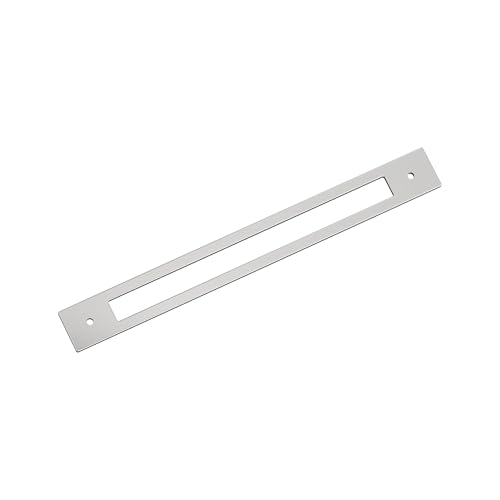 Image of Amerock Medora 10-1 /16 inch Polished Chrome Backplate | Decorative zinc cabinet hardware backplate designed to complement knobs and pulls while protecting cabinet surfaces
