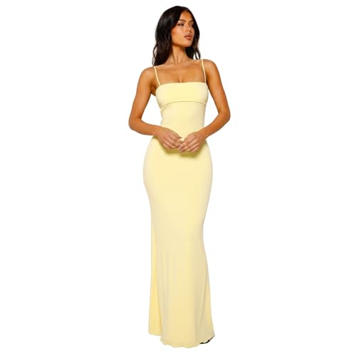 Women's Cutout Backless Maxi Dress Sexy Sleeveless Tight Slip Spaghetti Strap Long Dresses4